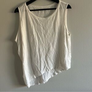 Eileen Fisher Cream Asymmetrical Tank Top